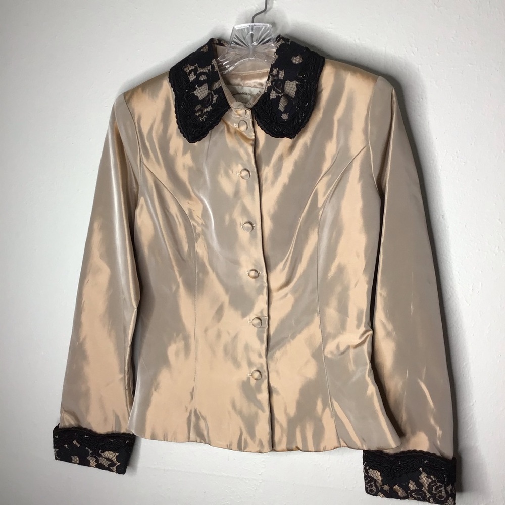 Jessica McClintock New Old Stick Collections Jacket Black Lace Gunne Sax Sz 8